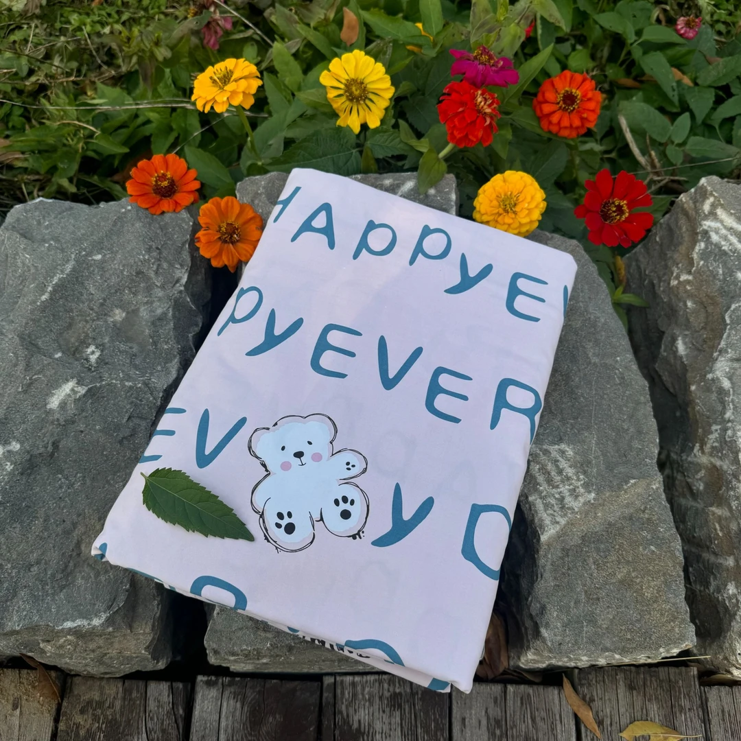 100%纯棉被罩柔软亲肤小清新学生宿舍单人纯棉被套接缝款AA版小熊