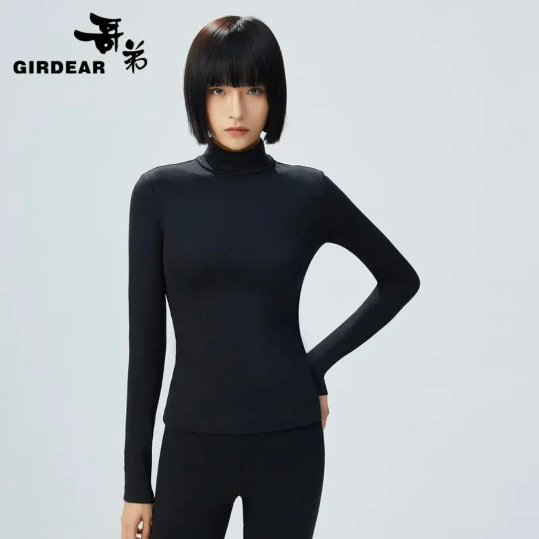 GIRDEAR/哥弟纯色半高领超能源发热衫1300536