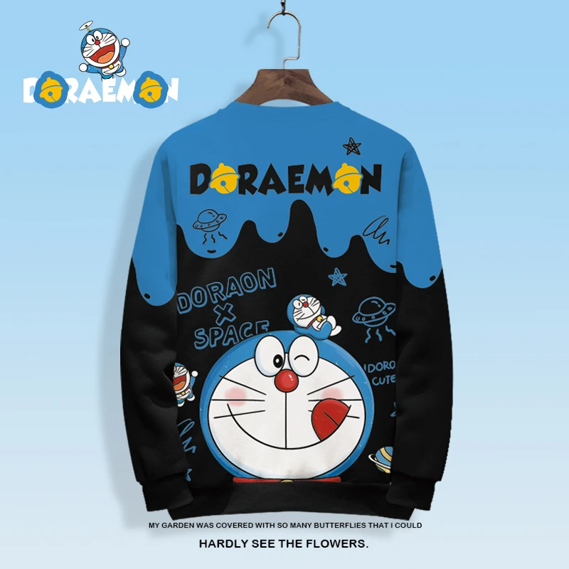 哆啦A梦联名卫衣男士春季圆领外套薄款休闲卡通二次元印花长袖T恤