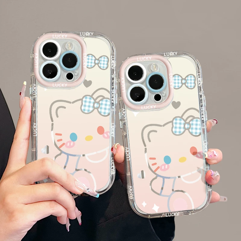适用于【苹果/华为/OPPO/VIVO/小米】多巴胺凯蒂创意镜面奶油手机壳