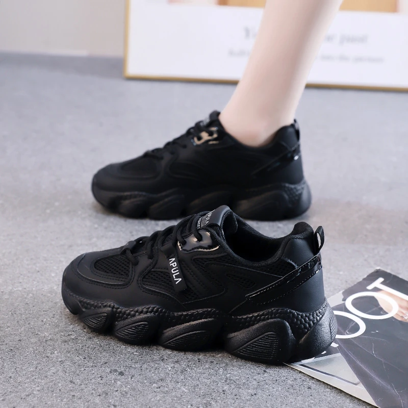 黑色运动鞋女款网面透气久站不累脚软底防滑肯德基厨房上班工作鞋