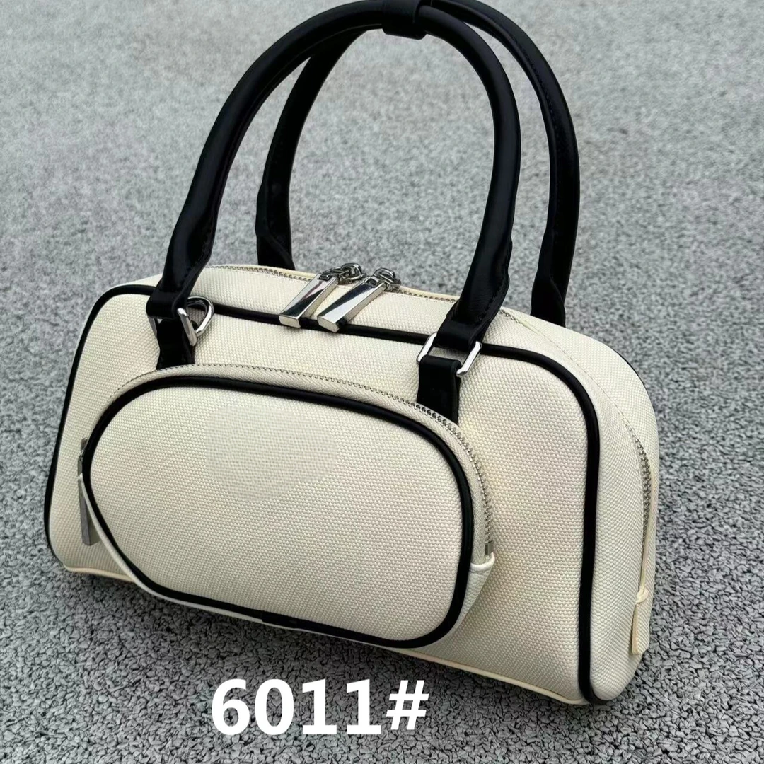 【芝麻集】XY-6011-白配黑RAIN.CUN.简约百搭腋下斜跨轻奢女包