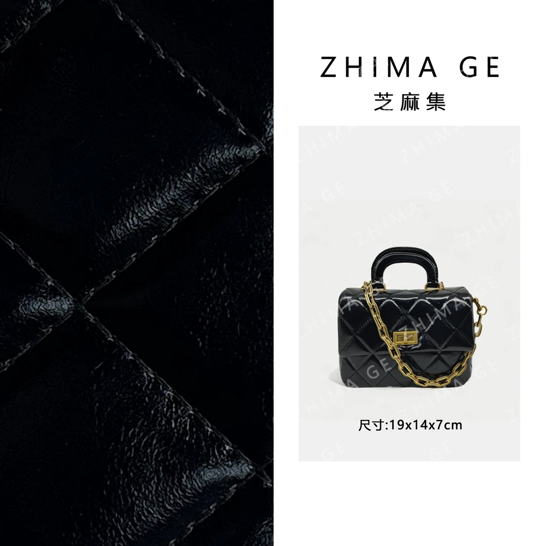 【芝麻集】ZT-D7001-黑色休闲百搭女士小众简约单肩气质女包