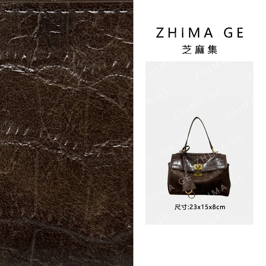 【芝麻集】QYX-9651-可可棕RAIN.CUN时尚百搭腋下斜跨轻奢女包