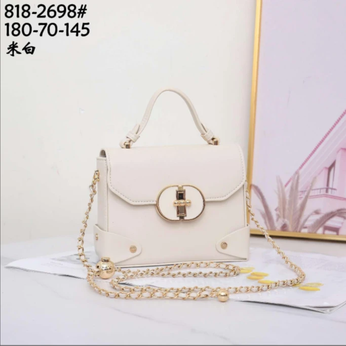 【芝麻集】GQ-2698-米白夏季新款简约百搭腋下斜跨手提轻奢女包