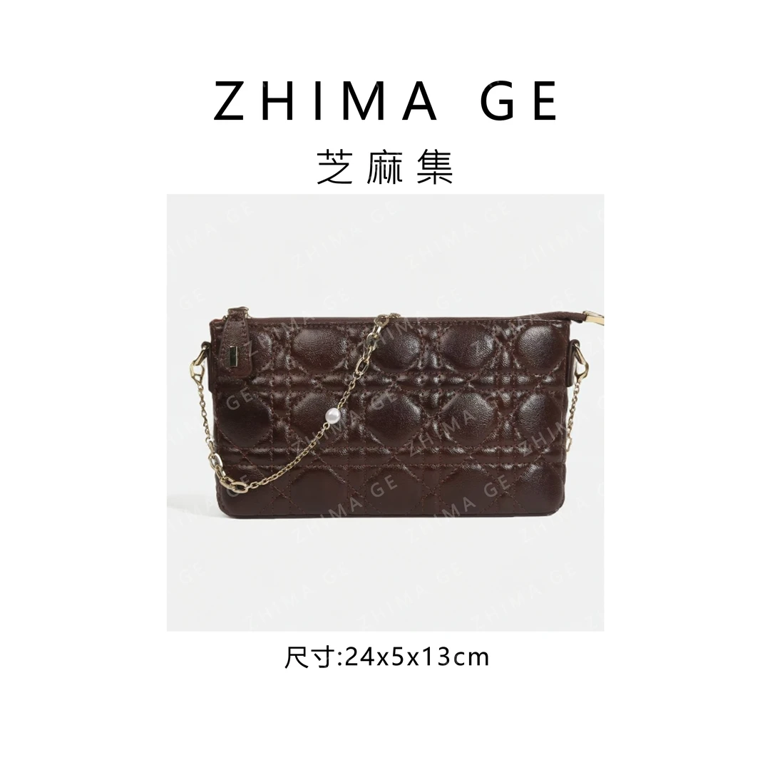 芝麻集】SKL-G8052-咖啡色RAIN.CUN简约腋下时尚斜跨轻奢女包