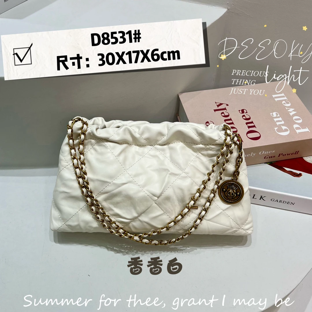 【芝麻集】ZT-D8531-香香白RAIN.CUN.简约百搭腋下斜跨轻奢女包