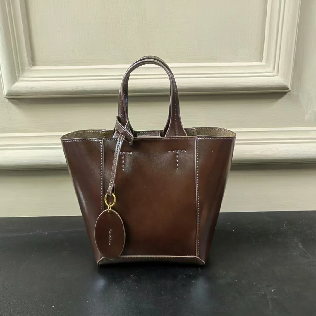 【芝麻集】SK-82580-1-黑糖咖啡休闲百搭女士小众简约单肩女包