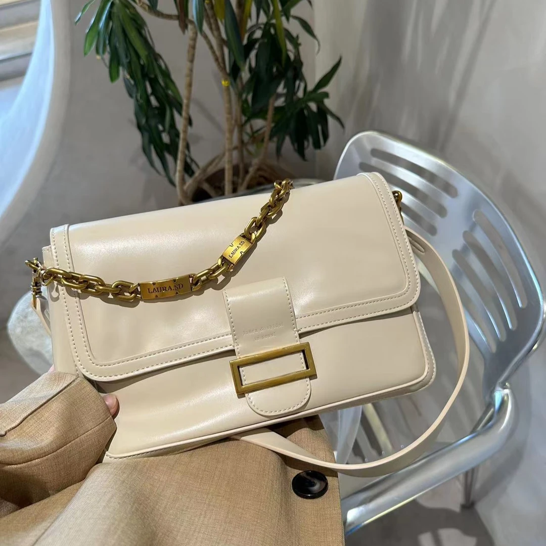 【芝麻集】SD-3176-白玉奶油RAIN.CUN.简约百搭腋下斜跨轻奢女包