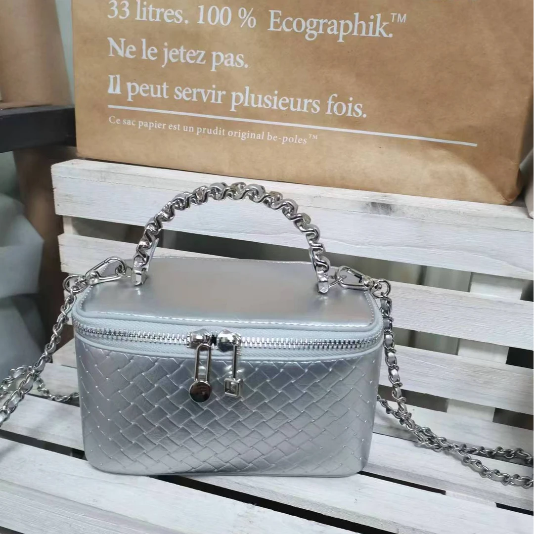 【芝麻集】SKL-A0300-珠光银RAIN.CUN.简约腋下时尚斜跨轻奢女包特