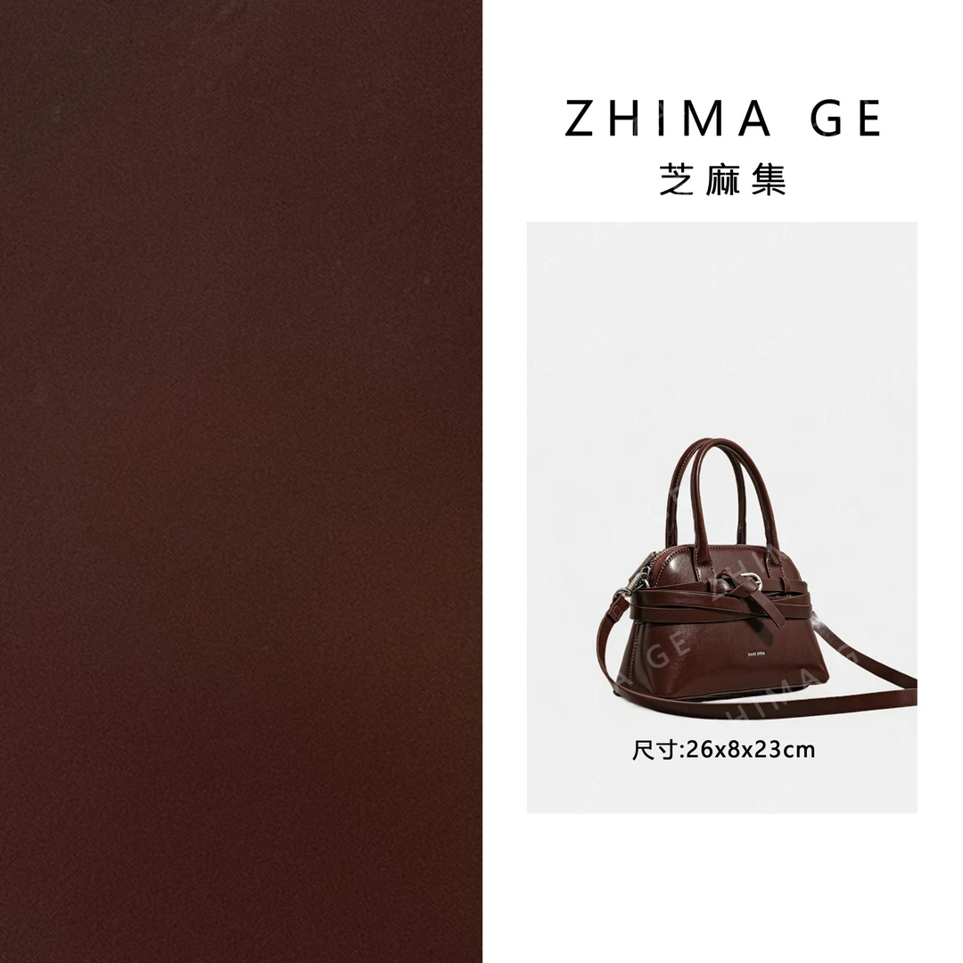 【芝麻集】SK-82721-焦糖棕RAIN.CUN.简约百搭腋下斜跨轻奢女包