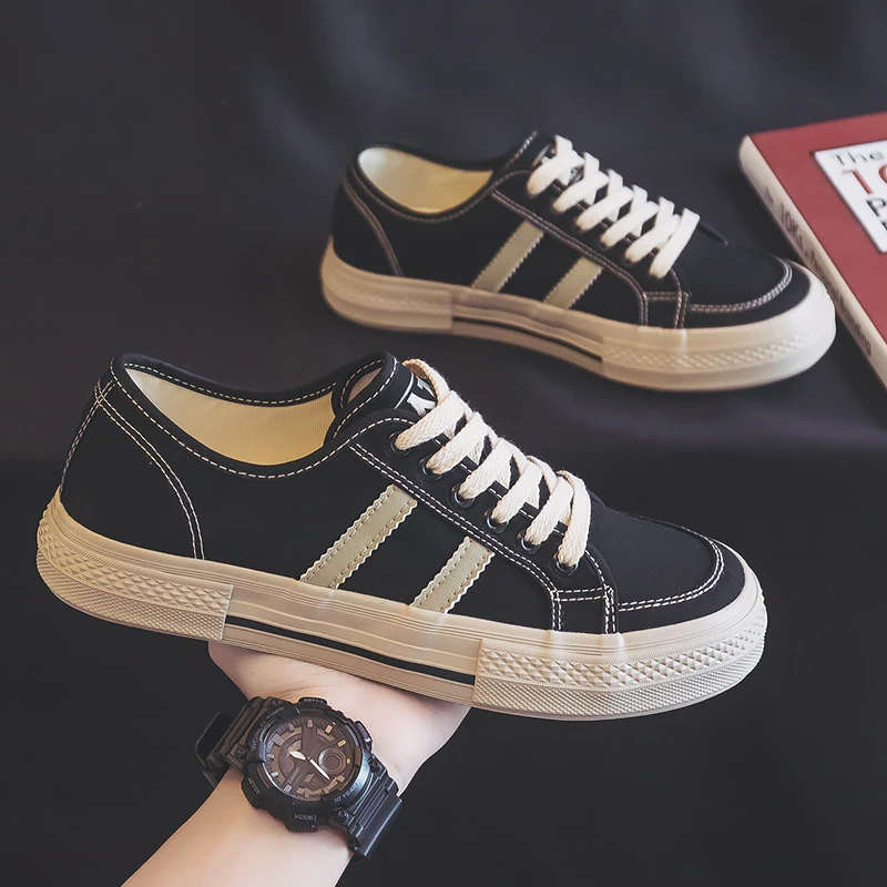 人本帆布鞋男夏款透气休闲板鞋2024新款情侣低帮鞋潮流百搭男鞋子