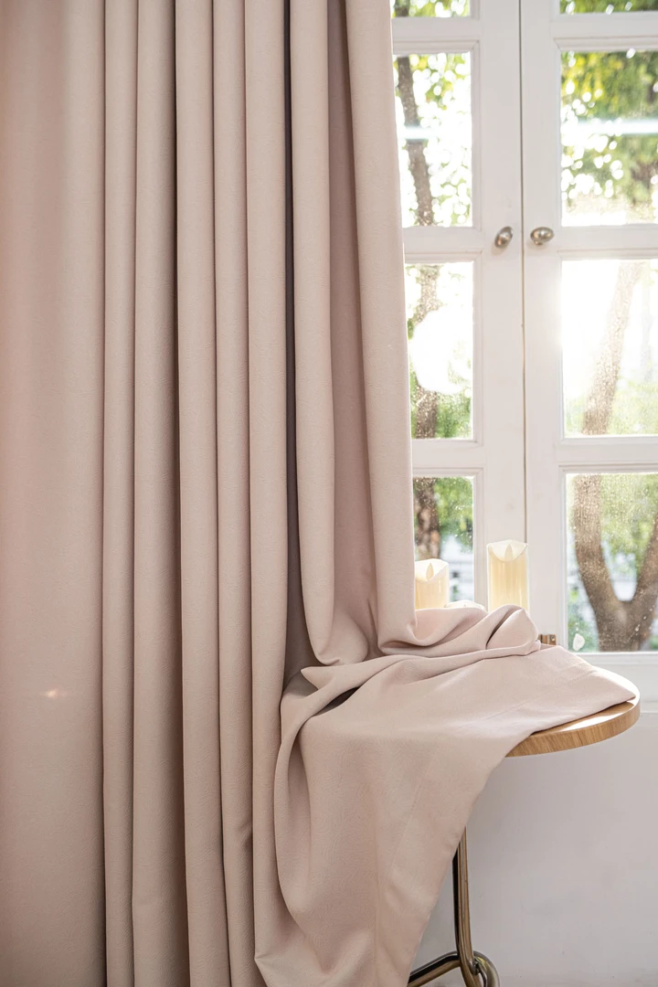 【一叶倾城可可糖粉】雪尼尔窗帘卧室高遮光高端窗帘m02