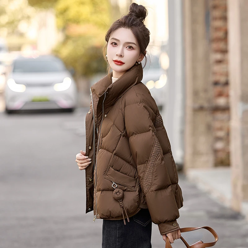 小个子短款羽绒服女2024冬季新款时尚洋气妈妈洋气白鸭绒保暖外套