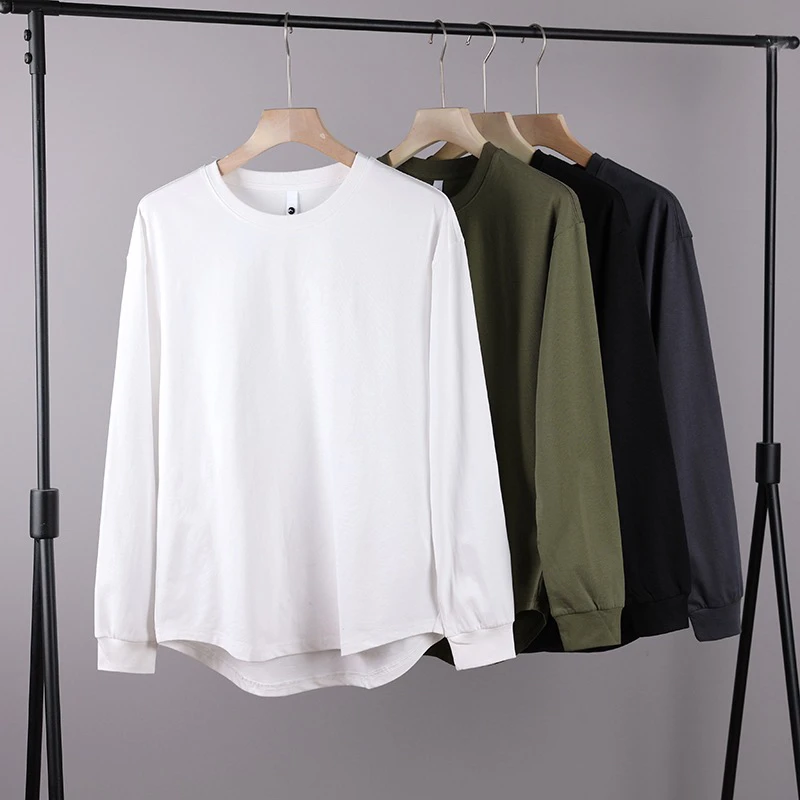 （安安严选）男士简约纯色春秋新款百搭打底衫