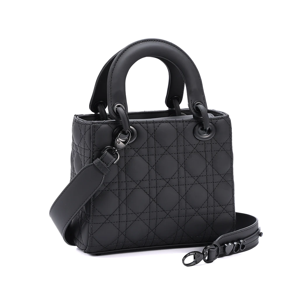 VBX 轻奢黑色菱格潮流百搭女士手提单肩斜跨戴妃包