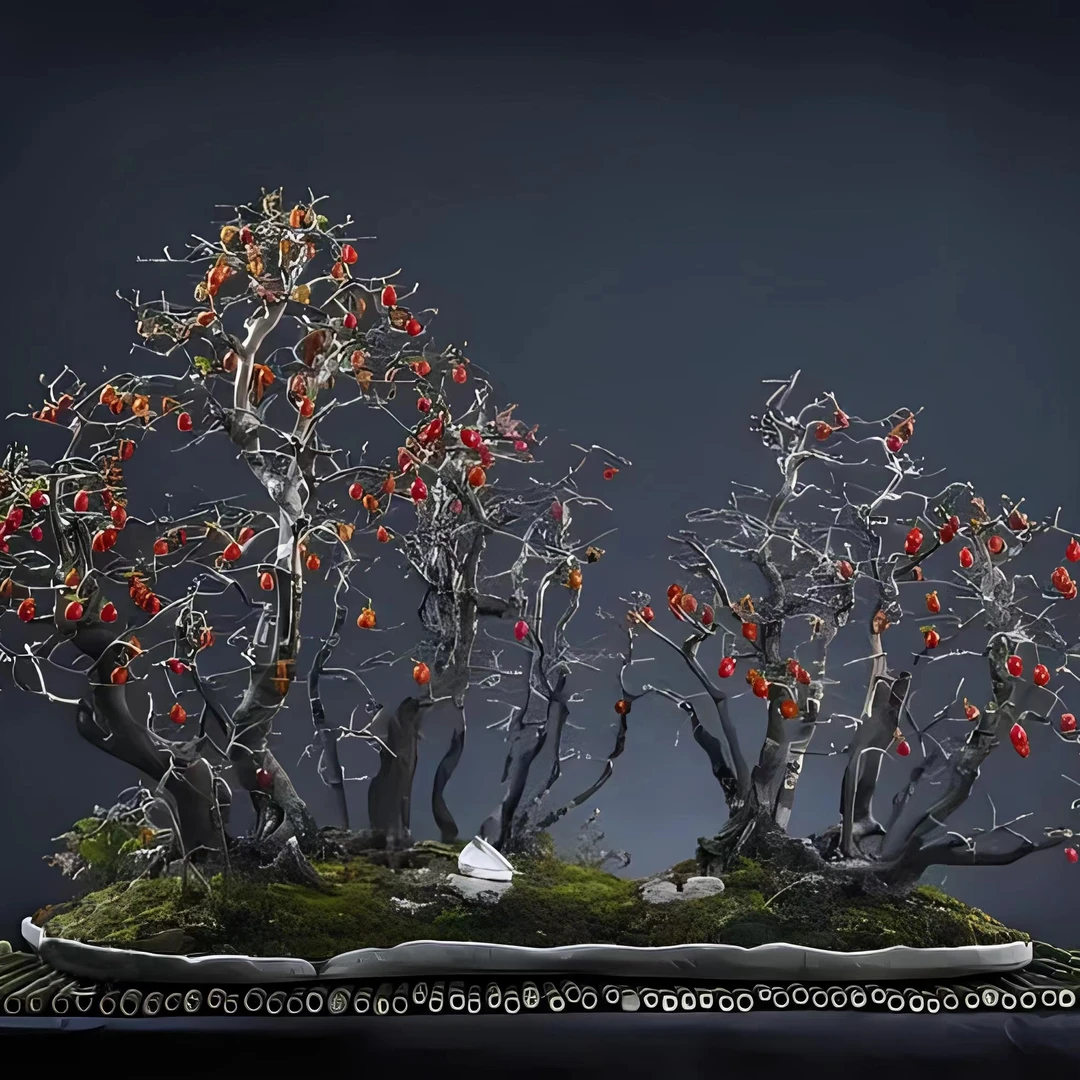 老鸦柿树桩室内盆景盆栽绿植老桩