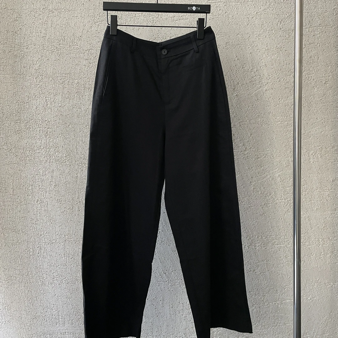 【 雨•美 推荐 】99037墨黑色舒适简约百搭阔腿裤