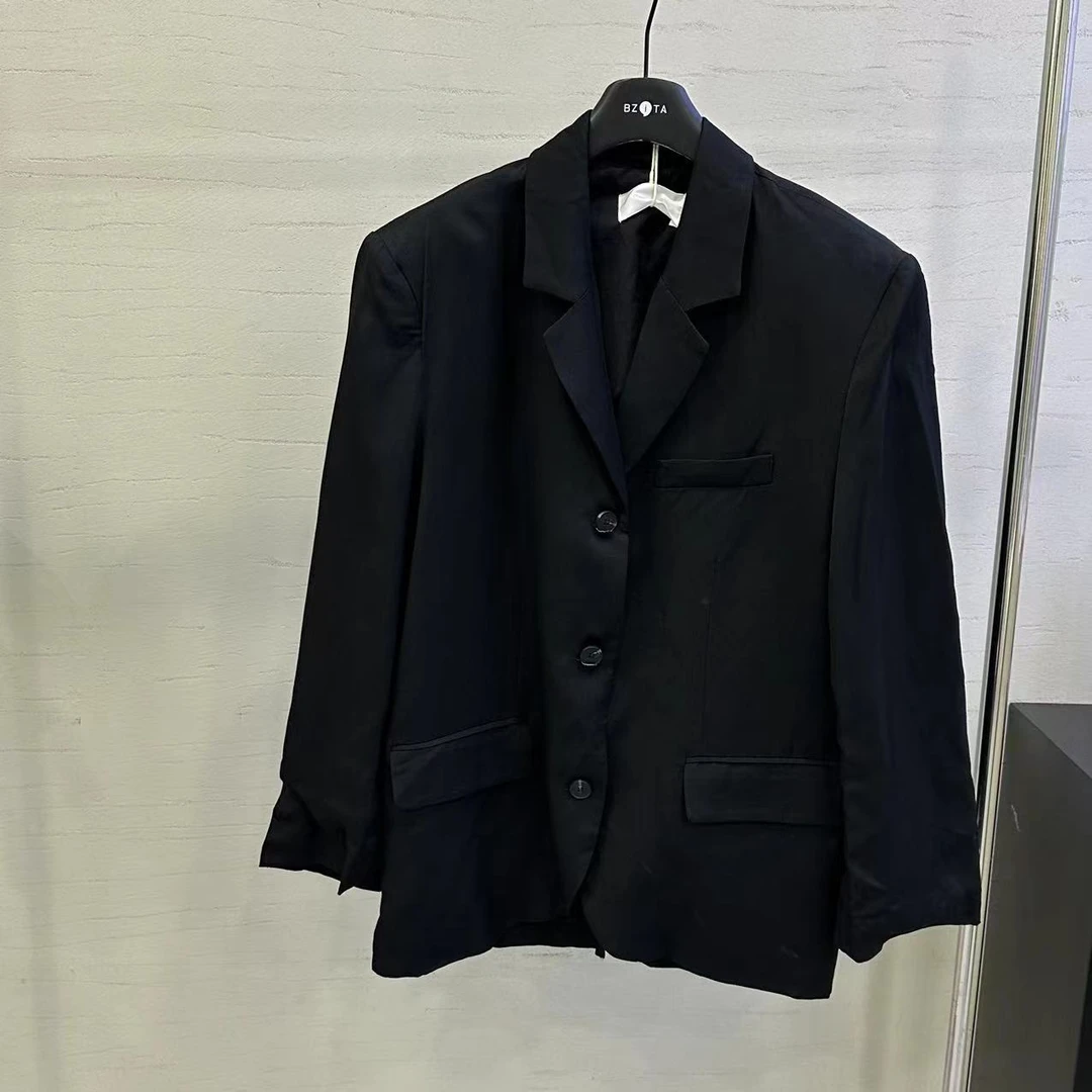 【 雨•美 推荐 】3667黑色简约休闲百搭西服薄外套