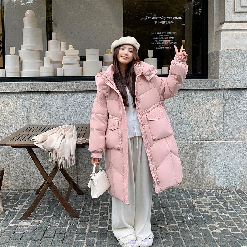 【90白鸭绒大码羽绒服】胖mm加肥加大码女加厚中长款超厚羽绒服女