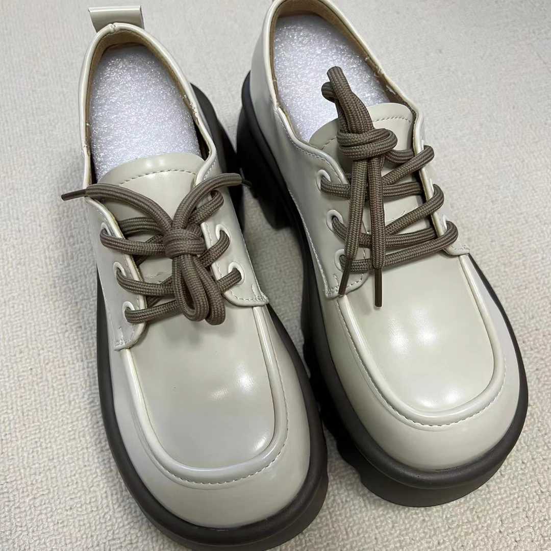 厚底乐福鞋圆头乐福鞋女鞋单鞋时尚休闲百搭英伦风-2