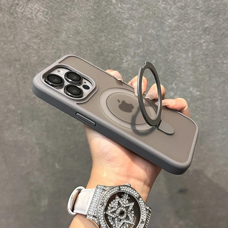 苹果15手机壳肤感磁吸支架iPhone14promax送镜头膜1312防摔男女款