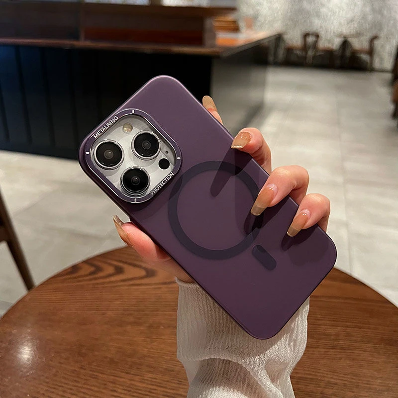 苹果15/14promax手机壳磨砂肤感防指纹iPhone13磁吸12超薄防摔