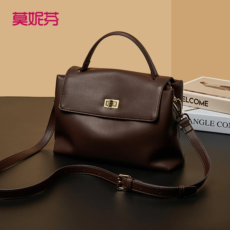 莫妮芬新款小包包女百搭斜挎包女小众高级女包真皮手提包软皮百搭