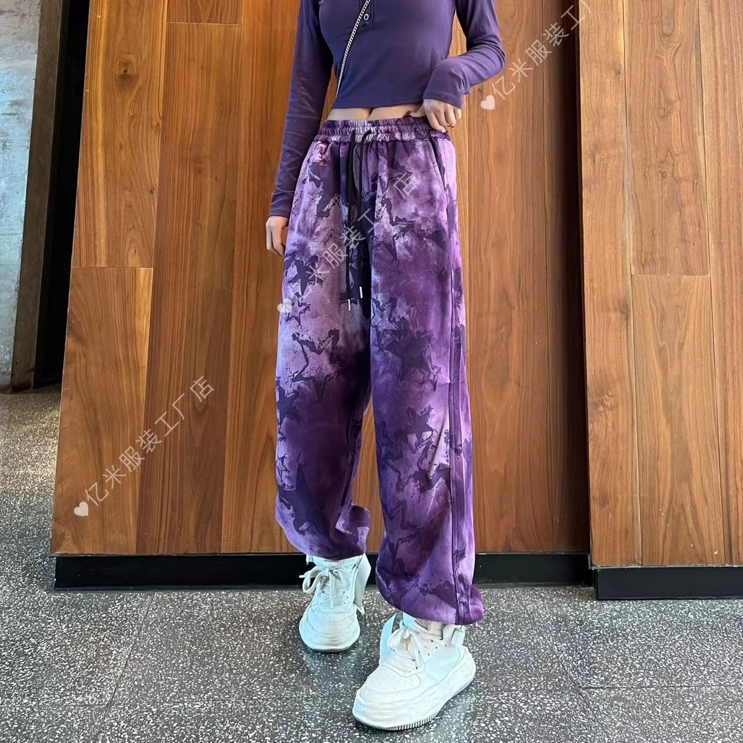 （亿米•定制）新款星星图案秋季时尚显瘦洋气印花休闲束脚裤