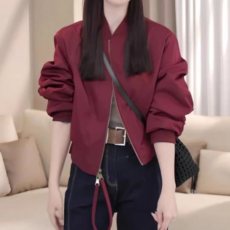 (亿米.定制)设计感洋气时尚棒球服外套2024秋季宽松休闲夹克上衣