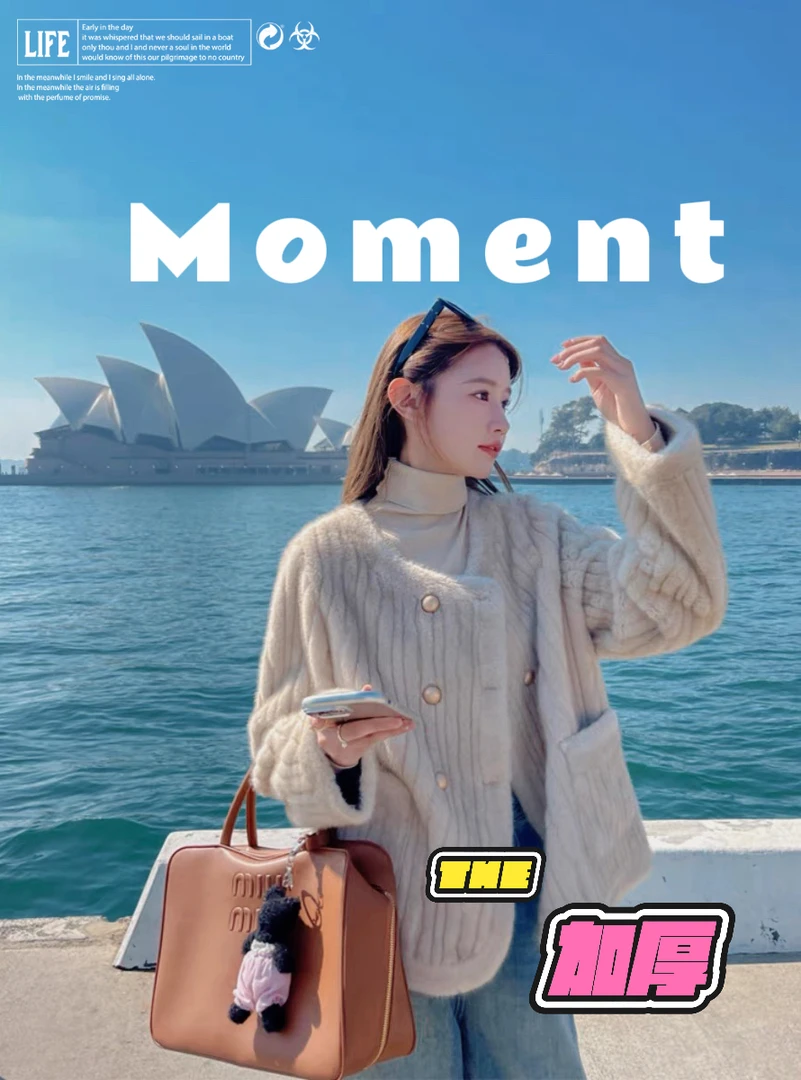 女装法式小香风加厚外套女冬季新款仿水貂绒上衣