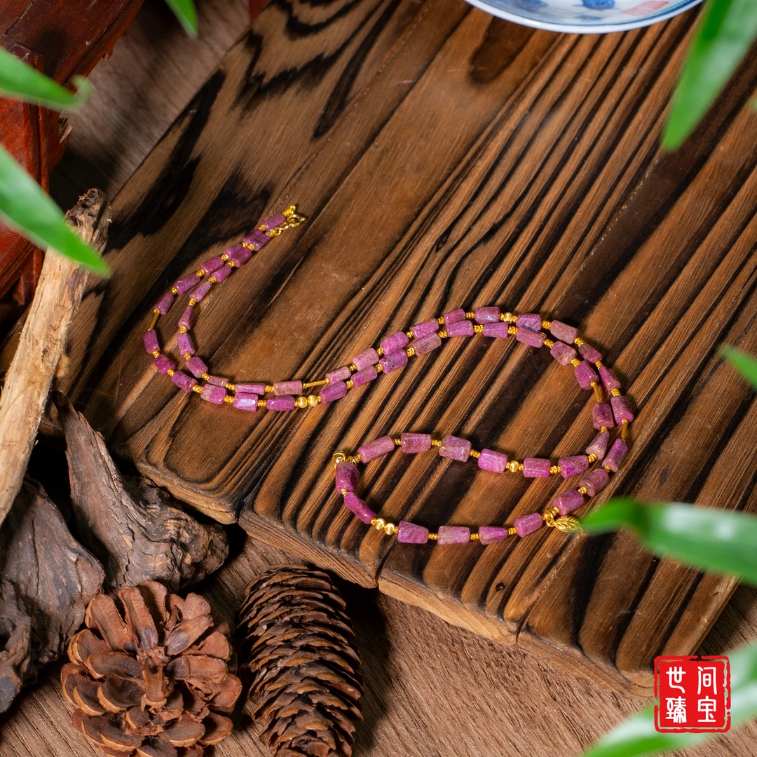 半夕丨18K金樱花红舒俱来毛衣链/长60cm/多样性发/P3951/0