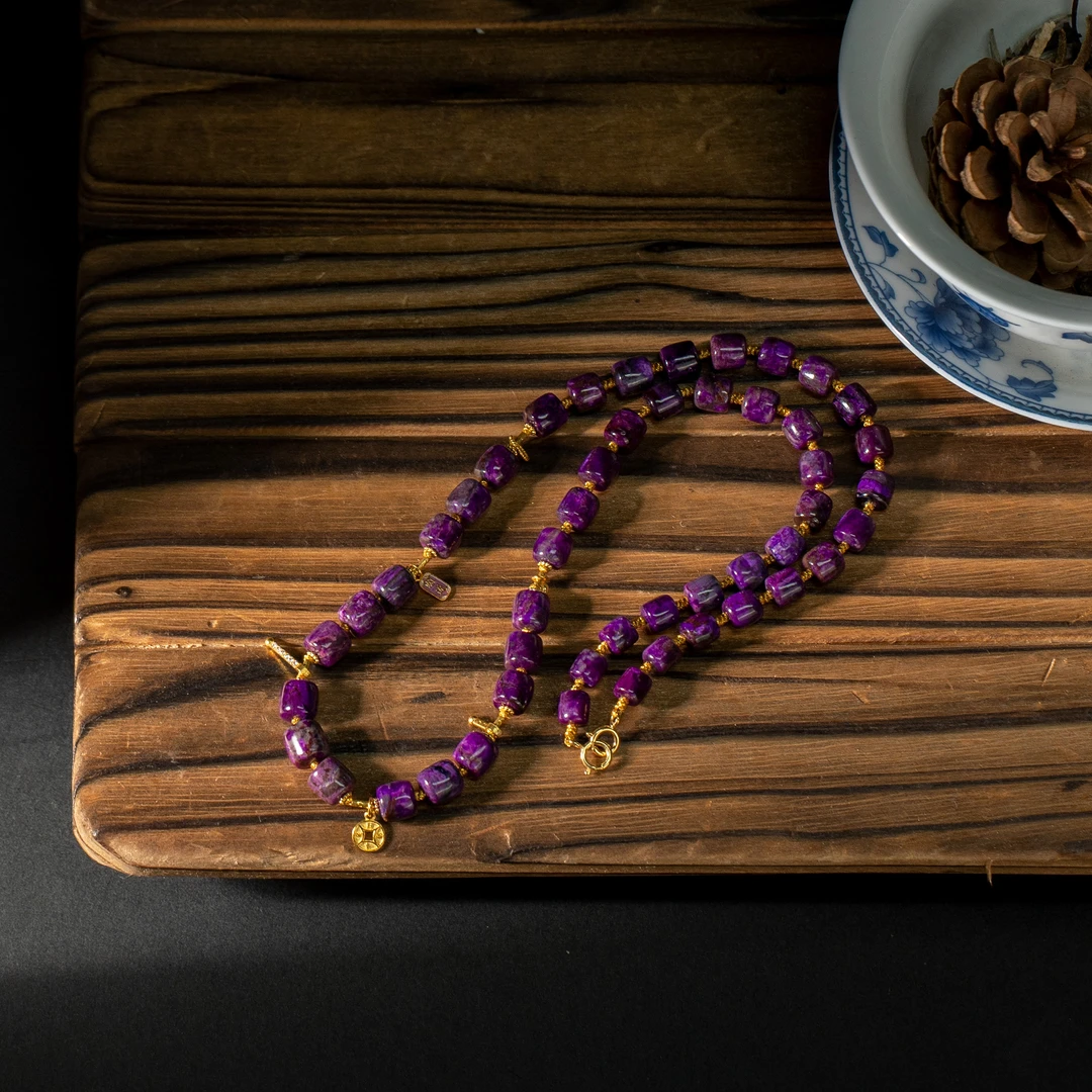 世间臻宝-锦美|18K金全紫5mm+舒俱来45cm项链/多样性发/P5011/0/