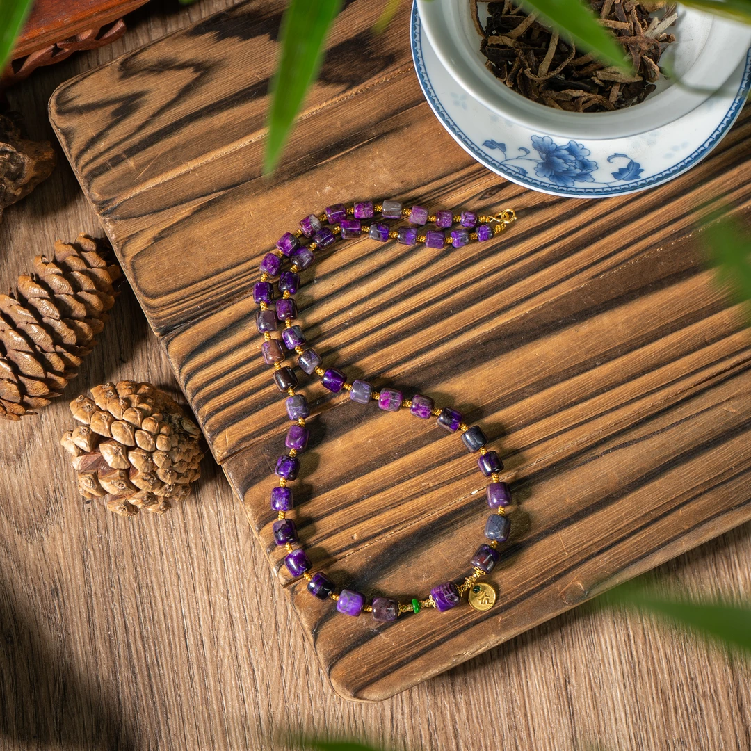 世间臻宝-江南雨/18k金舒俱来桶珠锁骨链/40cm/多样性发/P5255/16