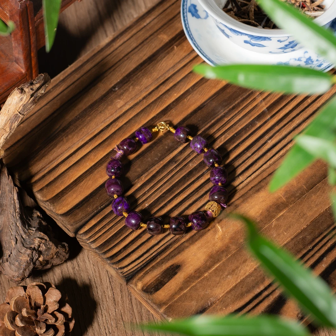 舒月丨18K金油画舒俱来老型珠手链/手围16/多样性发/P4867/8