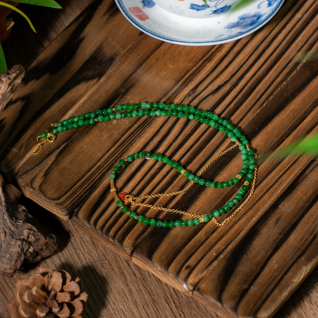 世间臻宝-18K金翡翠项链/多样性发/P5069/孤