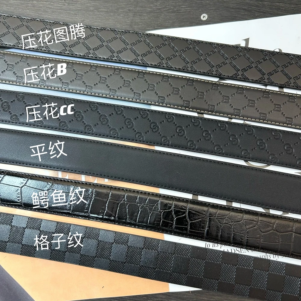 centrekoala单皮带 打孔自动鳄鱼纹休闲真皮黑色图腾真牛皮皮带