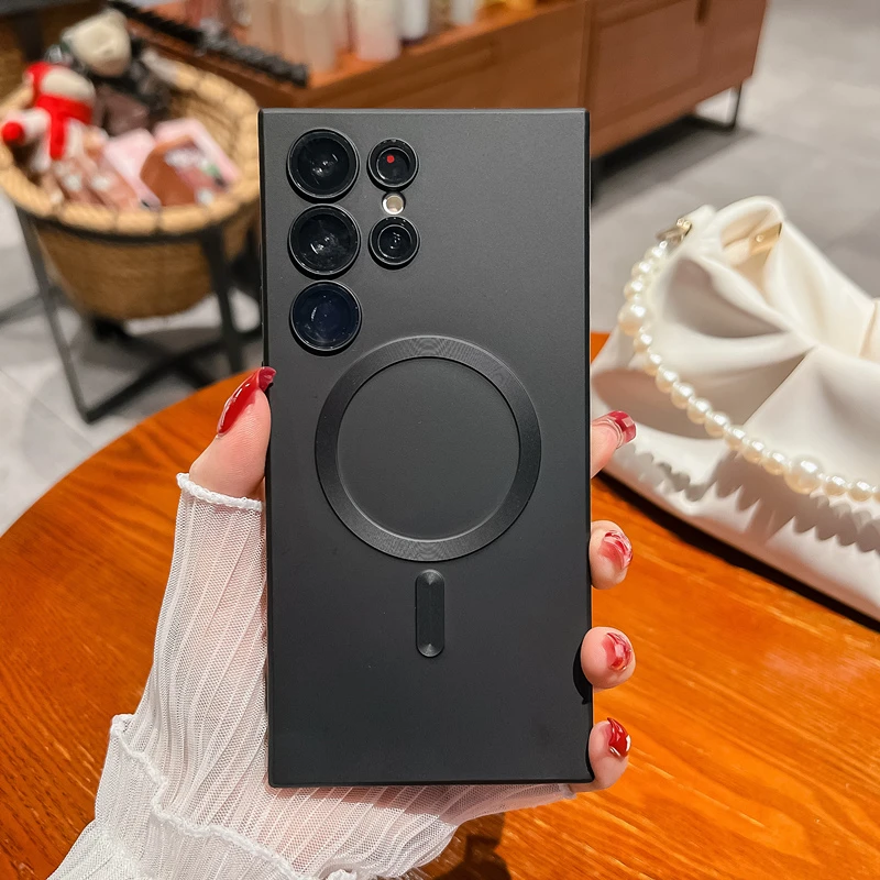 磁吸带镜头膜适用三星s22ultra手机壳s23s22s21fe全包s20防摔s23P