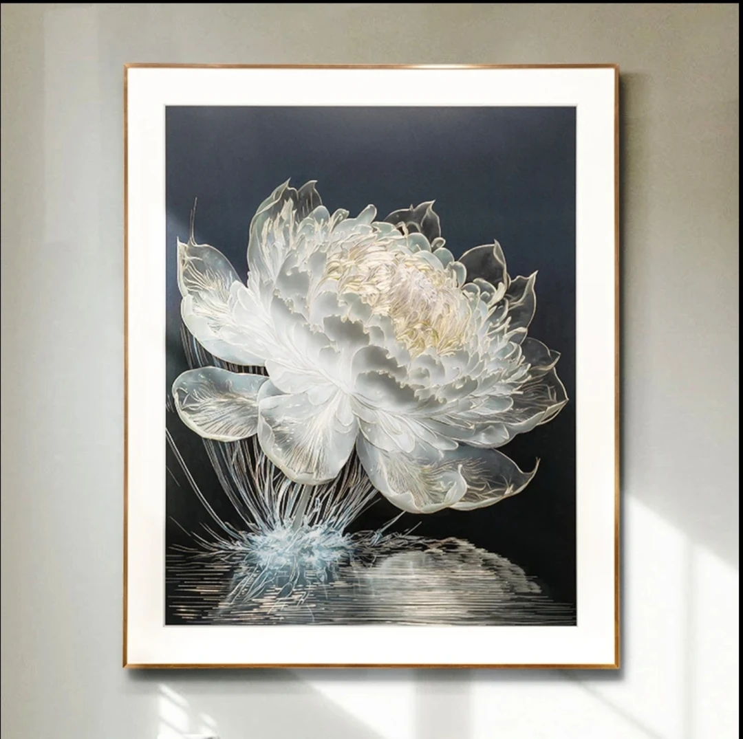 【光影睡莲】铜雕画客厅卧室办公室高端奢品挂画