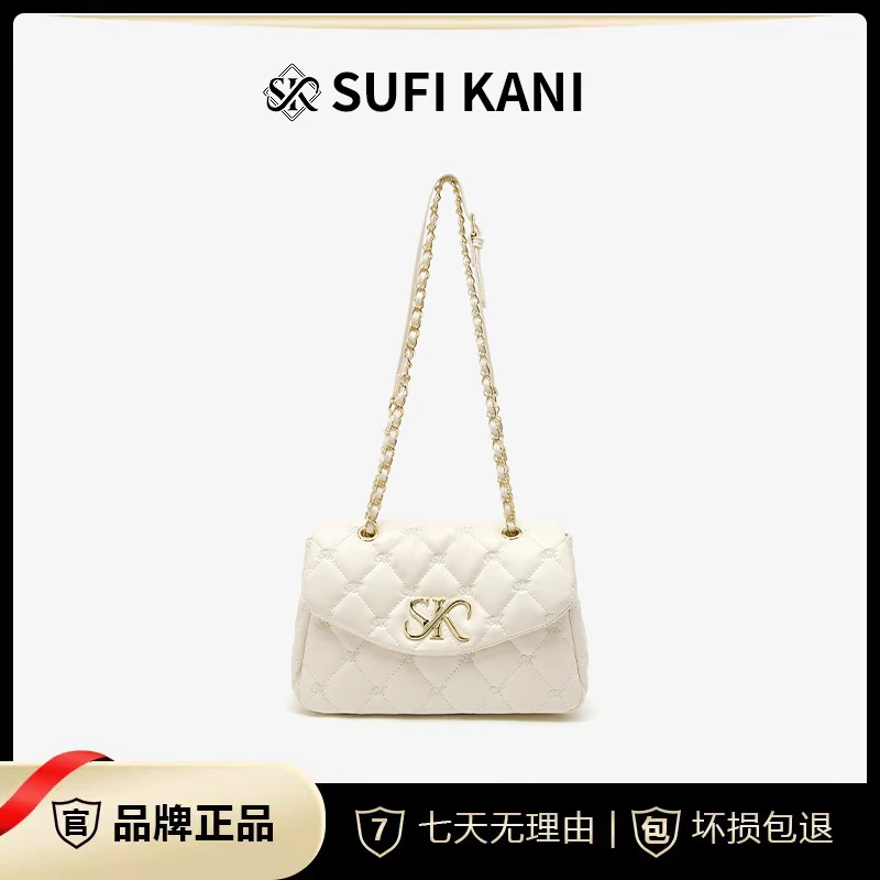 SUFI KANI 新款时尚高级感轻奢百搭单肩斜挎包9013#-白色