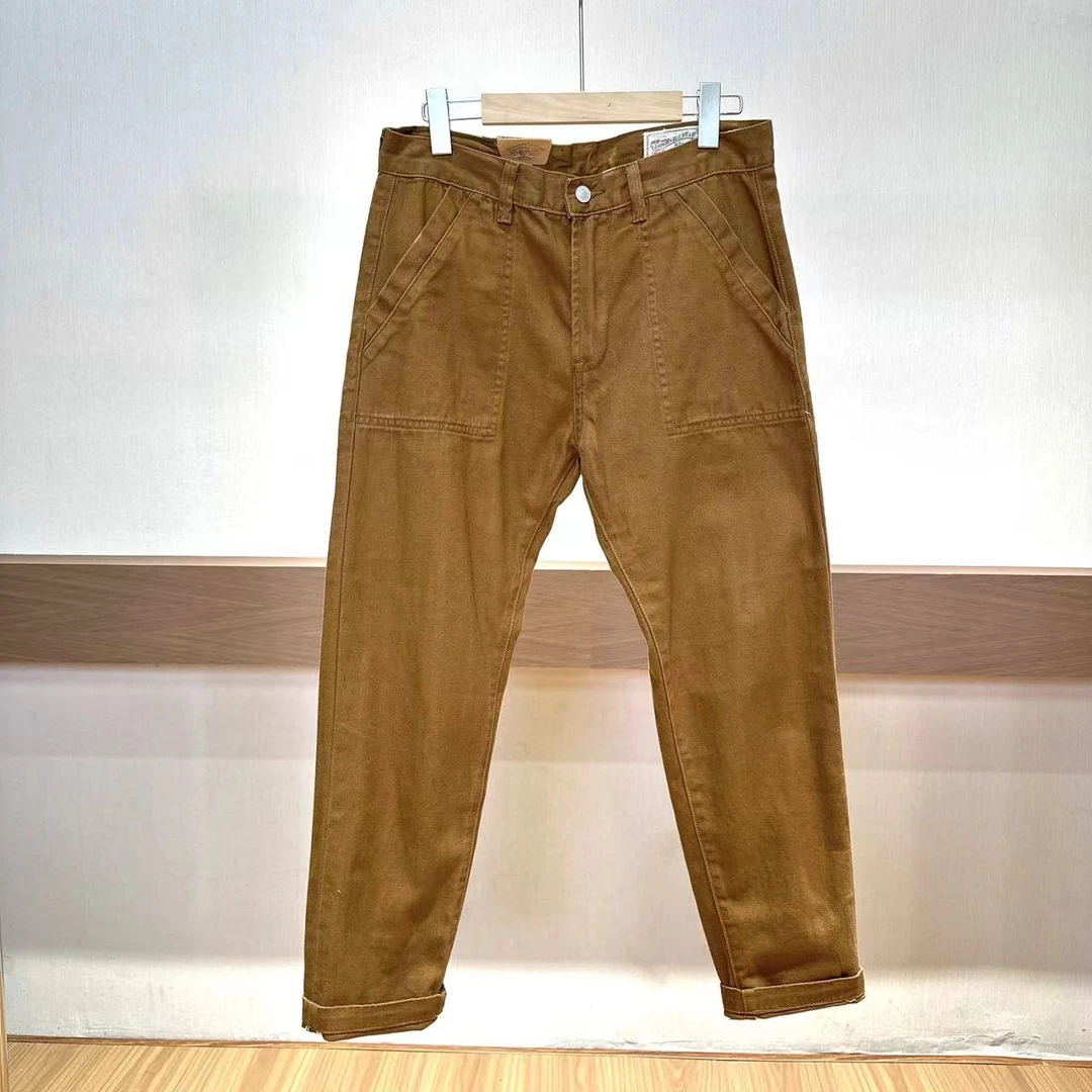 阿美咔叽 提花布男款美式休闲工装裤 075 DM24F069