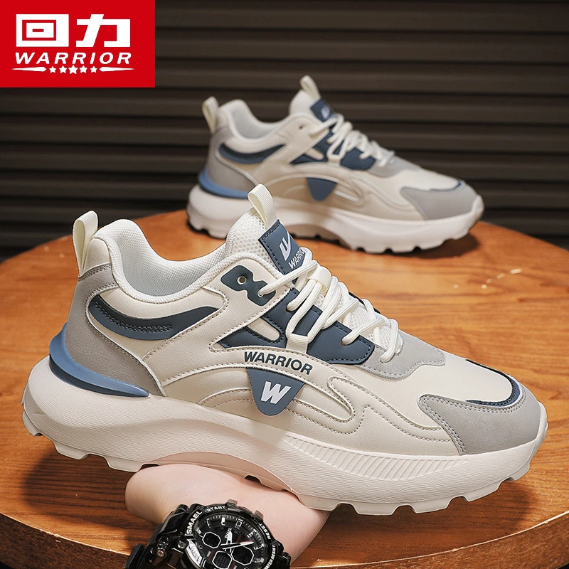 回力正品男鞋冬季皮面防水运动鞋男款休闲减震跑步潮鞋厚底老爹鞋