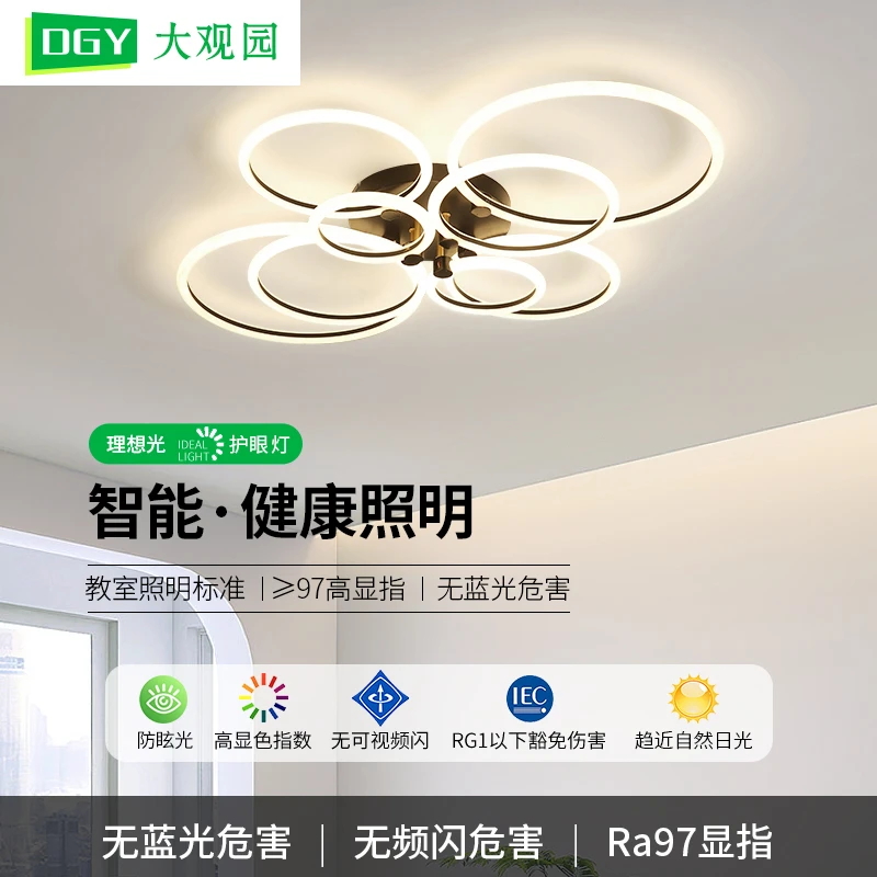 客厅灯吸顶灯现代简约客厅主灯环形轻奢卧室灯家用大厅灯具I263