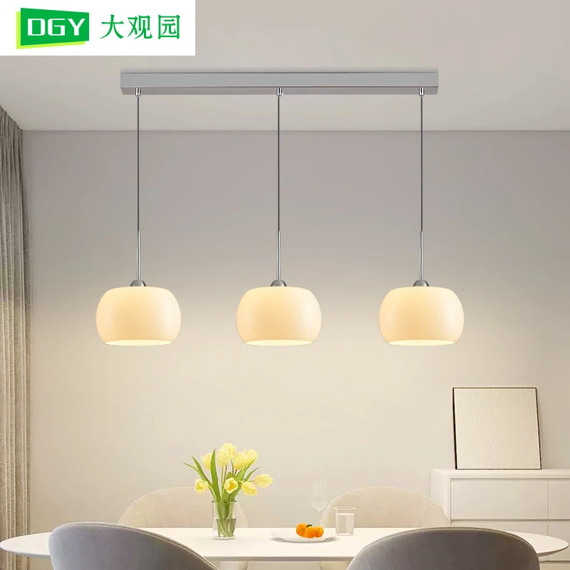 大观园2025年新款餐厅吊灯现代简约法式玻璃餐桌饭厅中山灯具117I