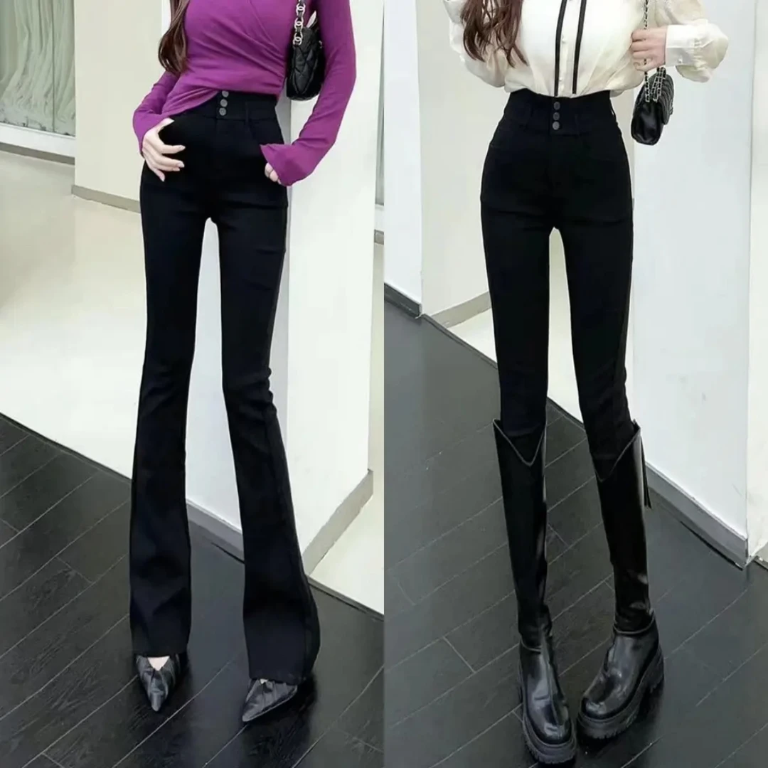 卡卡正品 百搭收腰小黑裤