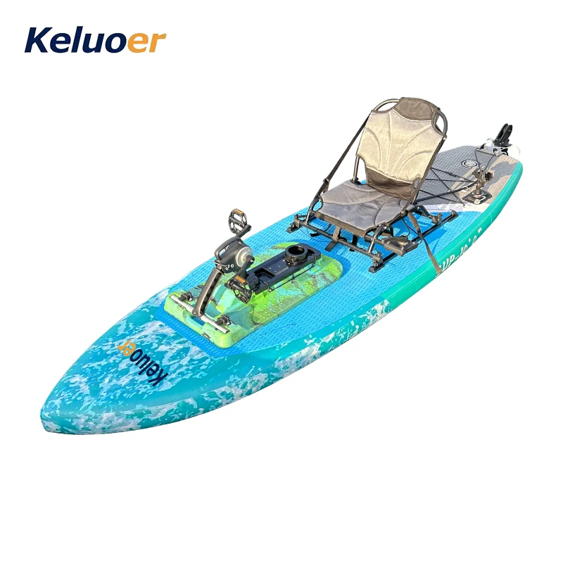 脚蹬冲浪板充气船桨板脚踏滑水板SUP带充气座椅钓鱼浮台脚蹬船