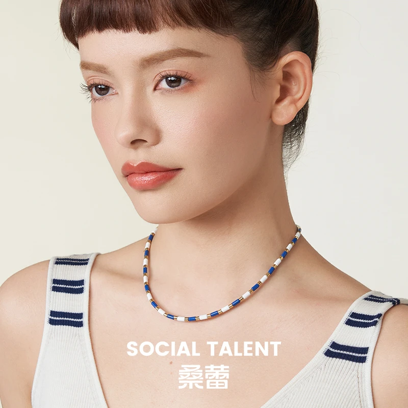 合金珐琅项链 【海盗船】桑蕾SocialTalent游乐场项链蓝色时尚