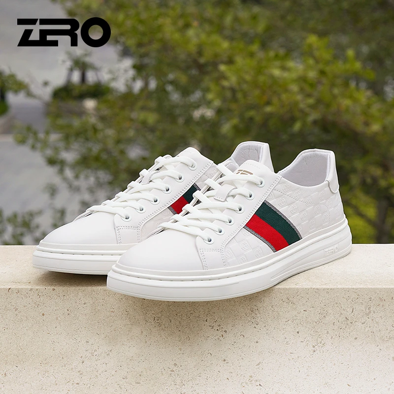 零度男士意式小白鞋时尚百搭潮流休闲鞋夏季透气低帮潮鞋13100