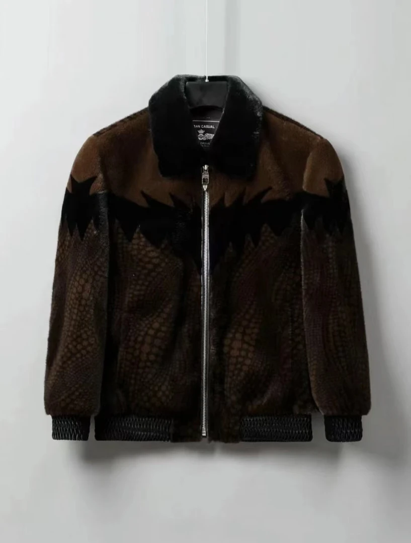 【缔尊甄选】海宁男士时尚百搭潮流翻领秋冬保暖休闲男外套9916