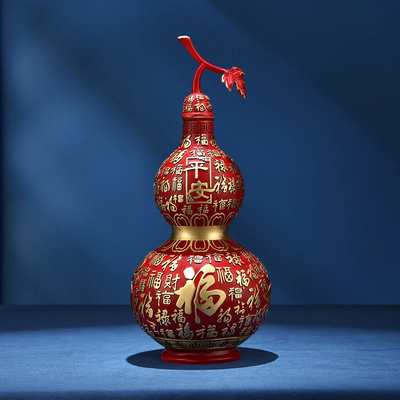 彩铜葫芦摆件开盖百福葫芦空心铜葫客厅家居玄关装饰